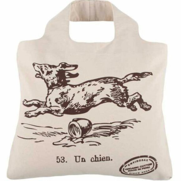 Envirosax Organic Cotton Reusable Shopping Tote Bag "Un Chien" - Picture 1 of 8